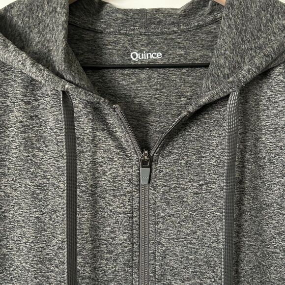 Quince Flowknit Full Zip Hoodie in Heather Gray Size Medium - Picture 3 of 5